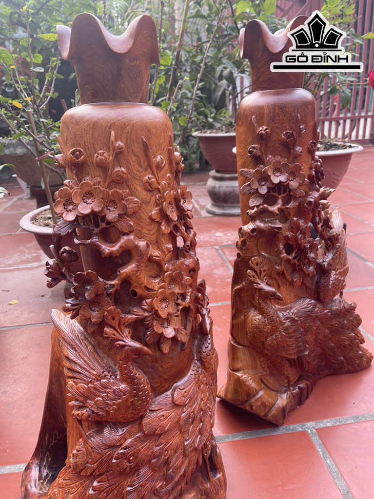 Lục Bình Chim Hoa Gỗ Hương Cao 70 Ngang 39 Sâu 28 (cm)