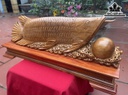 Tượng Cá Kim Long Gỗ Ngọc Am Cao 21 Ngang 76 Sâu 12 (cm)