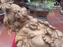 Tượng Phật Di Lặc Nhất Phúc Gỗ Ngọc Am Cao 41 Ngang 43 Sâu 27 (cm)
