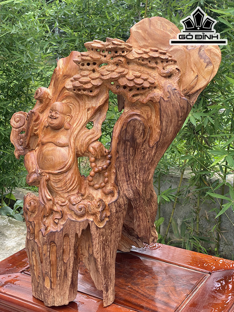 Tượng Phật Di Lặc Gỗ Ngọc Am Cao 68 Ngang 46 Sâu 45 (cm)