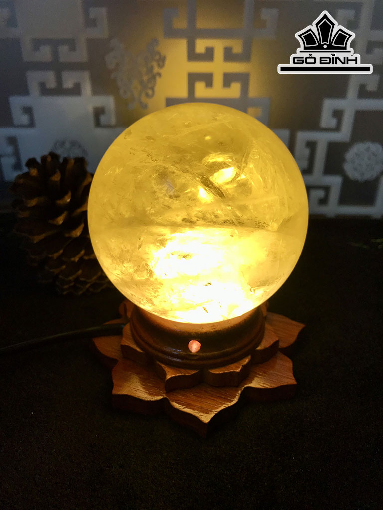 Bi Cầu Đá Thạch Anh Vàng Đường Kính 9,3 (cm) 1kg