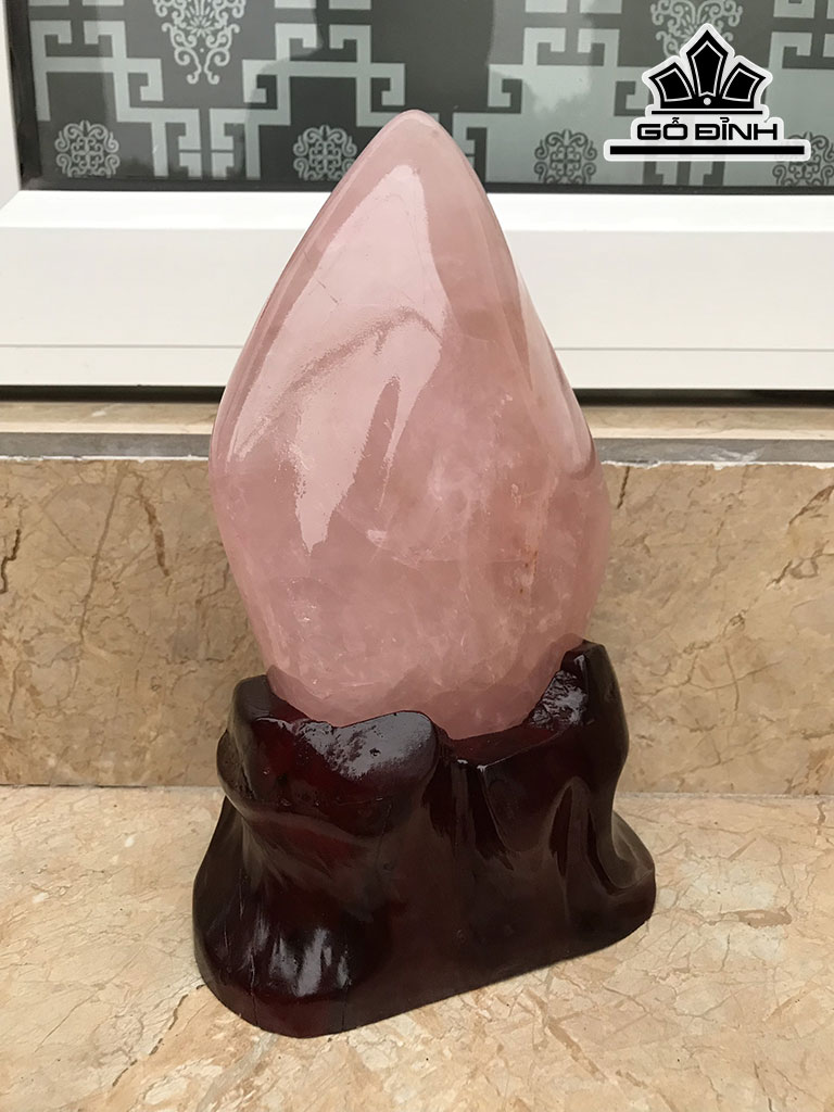 Núi Đá Cảnh Đá Thạch Anh Hồng Cao 28,5 Ngang 14 Sâu 7 (cm) 2,86kg