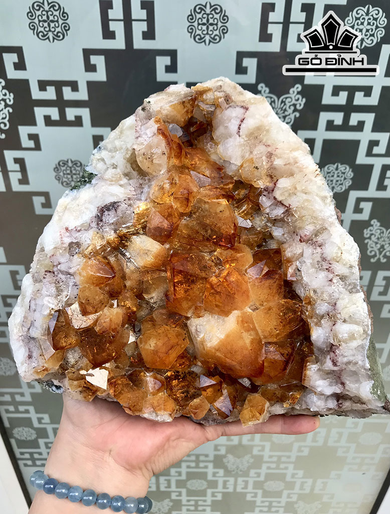 Tinh Thể Đá Thạch Anh Vàng Cao 20 Ngang 22 Sâu 9,5 (cm) 4kg