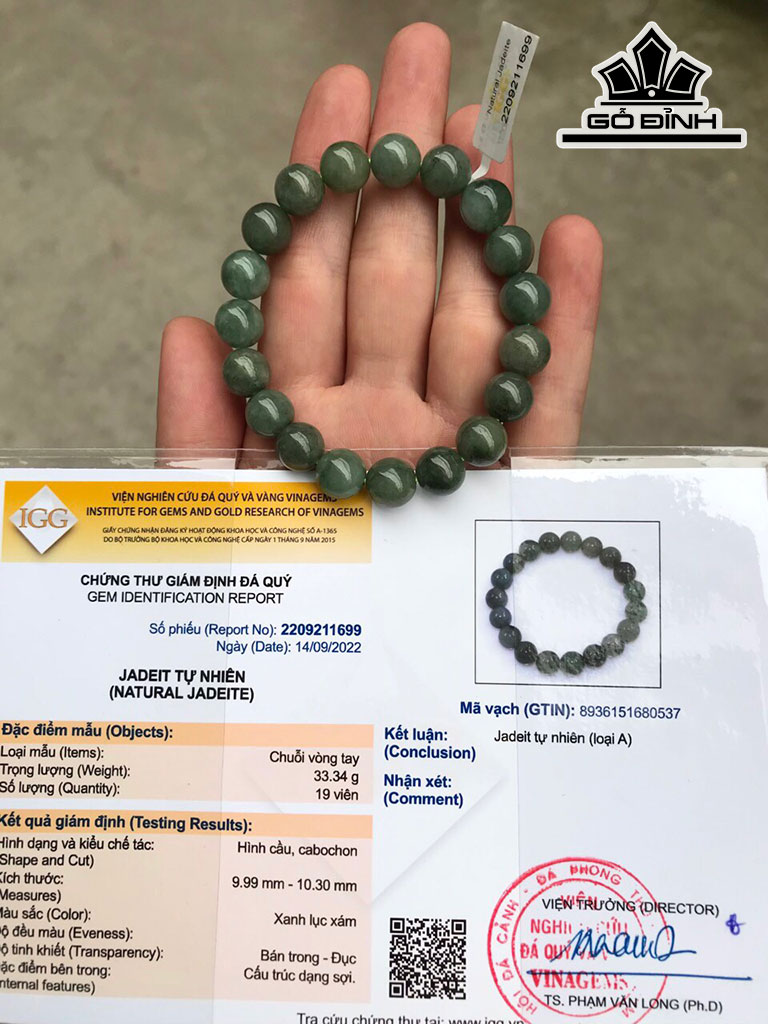 Vòng Tay Đá Jadeite Đường Kính Hạt 10 (mm)