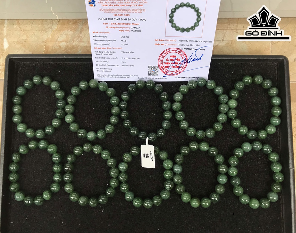 Vòng Tay Đá Nerphrite Đường Kính Hạt 12 (mm)