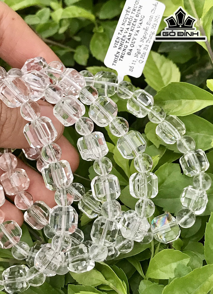 Vòng Tay Đá Thạch Anh Trắng Đường Kính Hạt 7 x9,393 (mm)