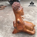 Tượng Trâu Gỗ Hương Cao 63 Ngang 50 Sâu 42 (cm)