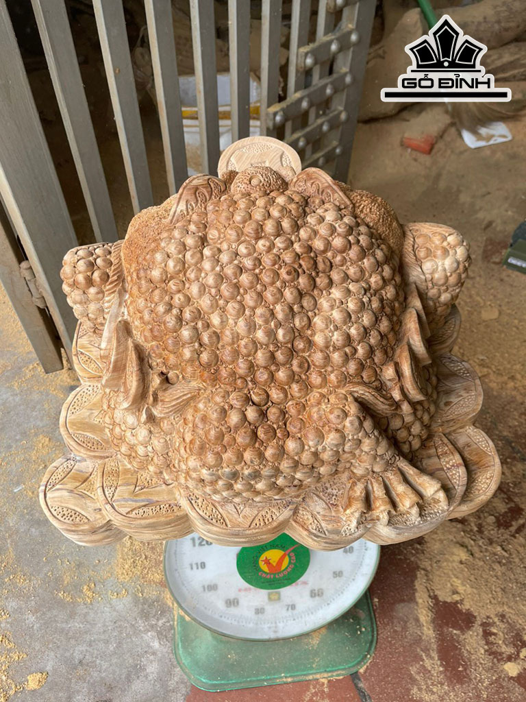 Tượng Thiềm Thừ Gỗ Ngọc Am Cao 47 Ngang 38 Sâu 27 (cm)