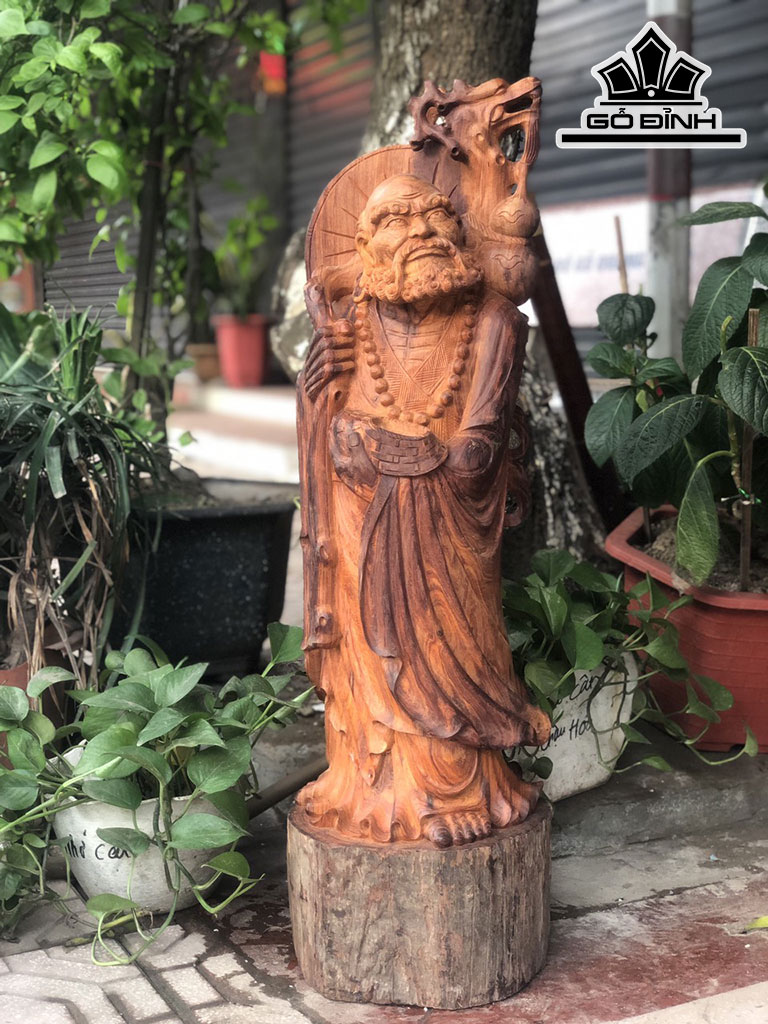 Tượng Đạt Ma Sư Tổ Gỗ Cẩm Cao 81 Ngang 25 Sâu 23 (cm)