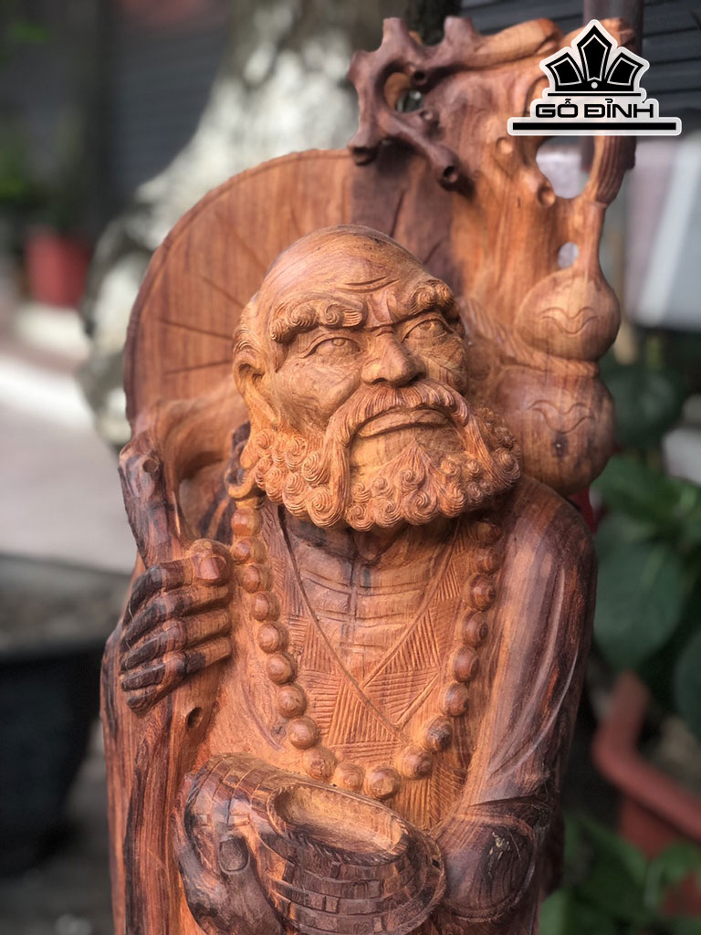 Tượng Đạt Ma Sư Tổ Gỗ Cẩm Cao 81 Ngang 25 Sâu 23 (cm)