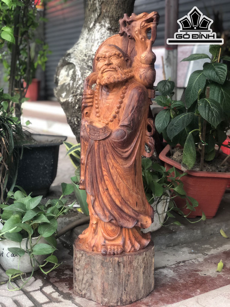 Tượng Đạt Ma Sư Tổ Gỗ Cẩm Cao 81 Ngang 25 Sâu 23 (cm)