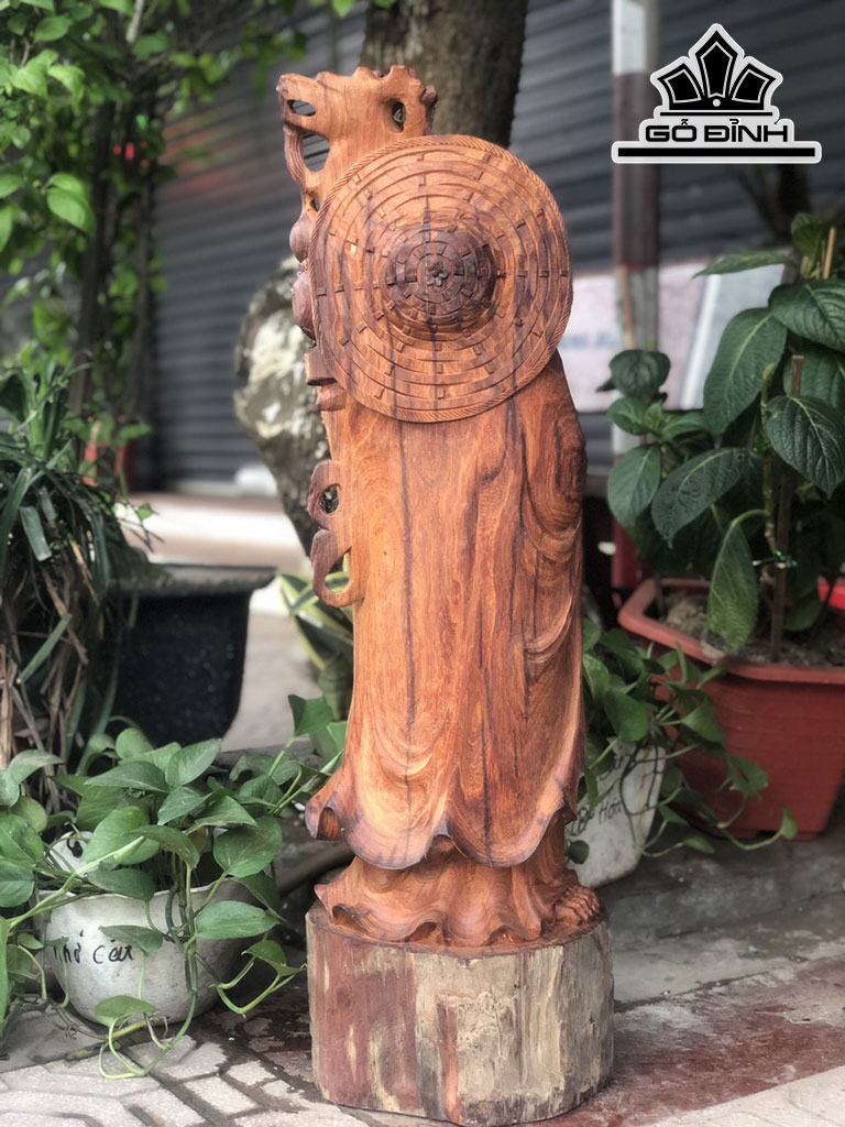 Tượng Đạt Ma Sư Tổ Gỗ Cẩm Cao 81 Ngang 25 Sâu 23 (cm)