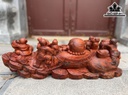 Tượng Phật Di Lặc Ngũ Phúc Gỗ Trắc Ngang 59 Cao 20 Sâu 29 (cm)