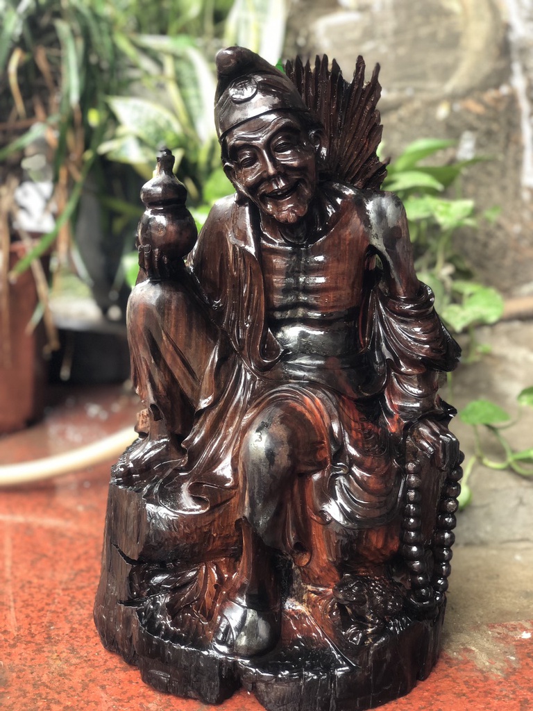 Tượng Tế Công Gỗ Trắc Cao 41 Ngang 26 Sâu 15 (cm)