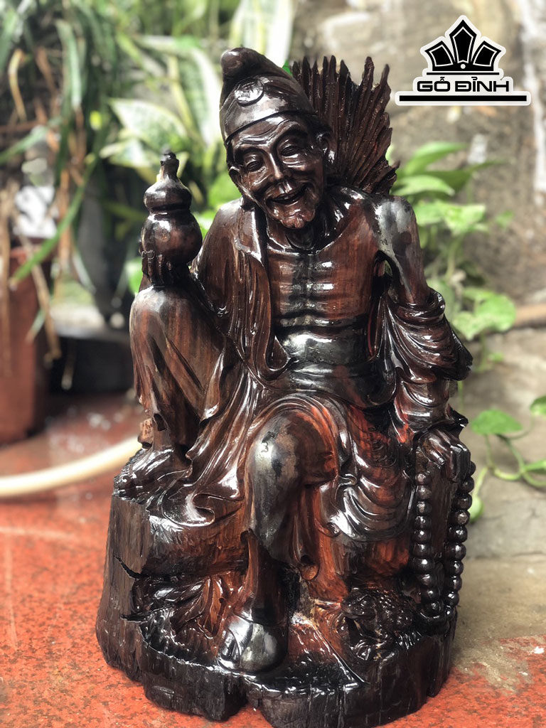 Tượng Tế Công Gỗ Trắc Cao 41 Ngang 26 Sâu 15 (cm)