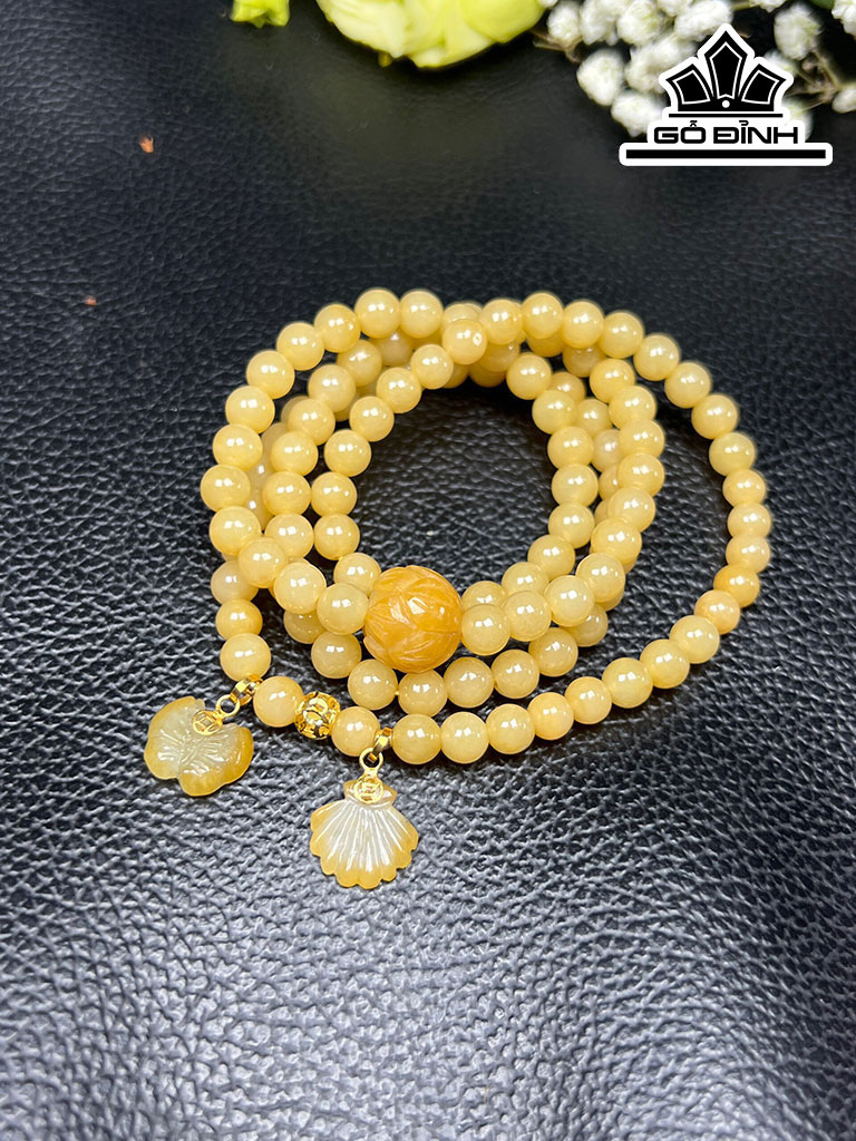 Vòng Tay Chuỗi Hồ Điệp Đá Ngọc Hoàng Đường Kính Hạt 6 (mm)