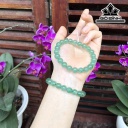 Vòng Tay Đá Thạch Anh Dâu Tây Xanh Đường Kính Hạt 9(mm) 5gr