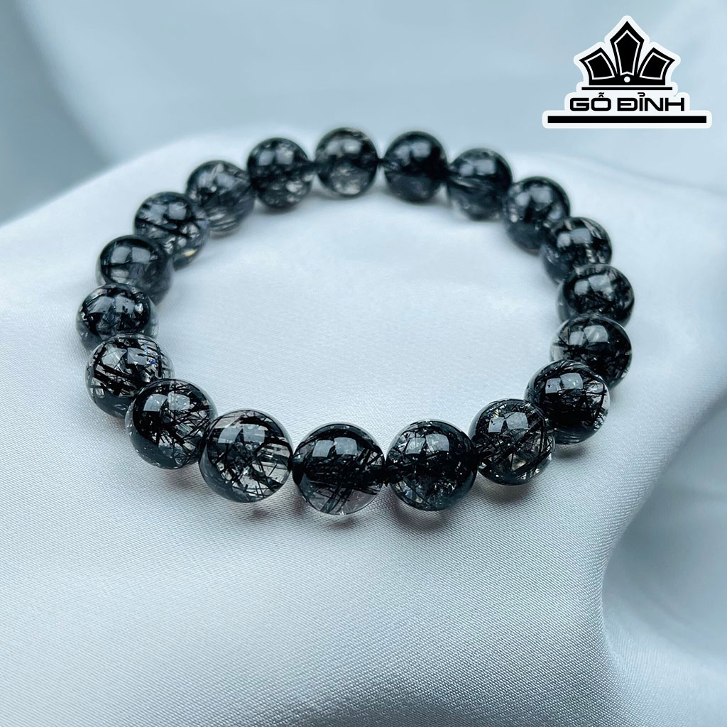 Vòng Tay Tóc Đen Đường Kính Hạt 12 (mm) 48gr
