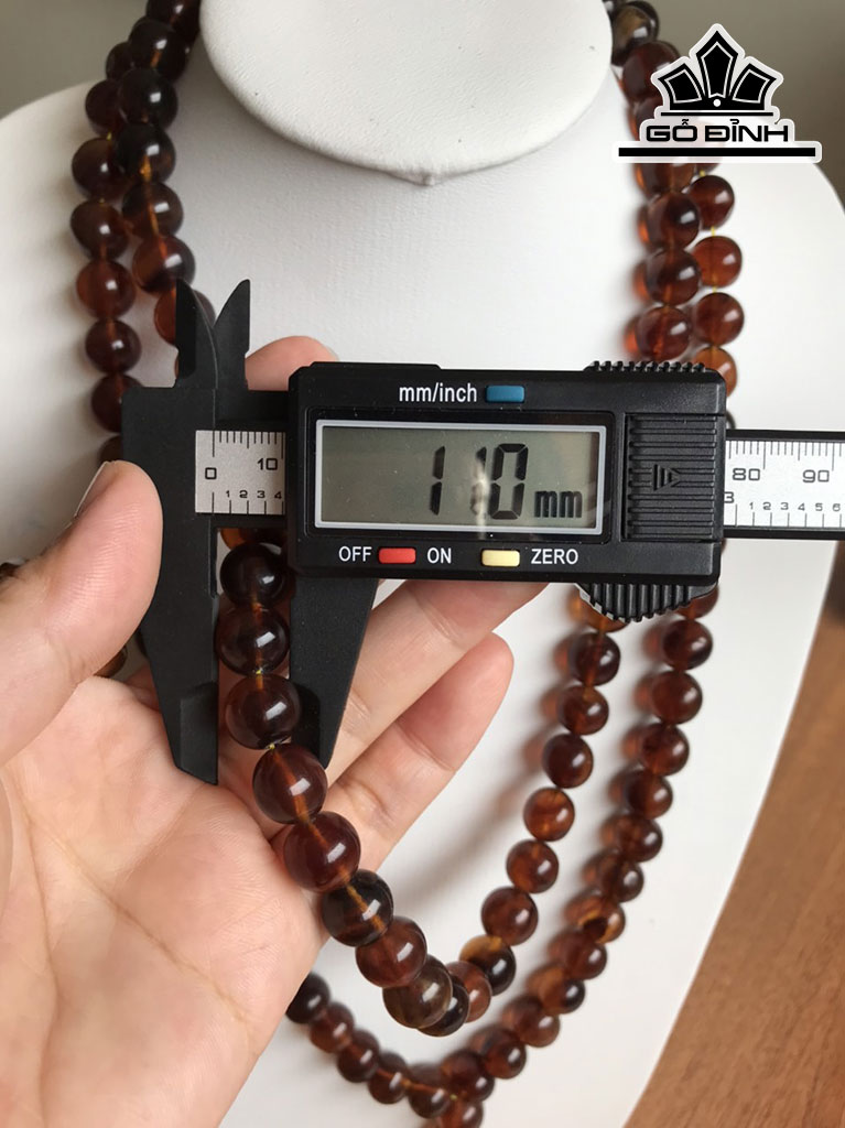 Chuỗi Đá Hổ Phách Đường Kính Hạt 11 (mm)