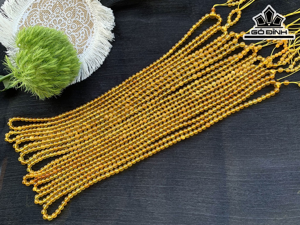 Vòng Tay Đá Hổ Phách Đường Kính 6,2 (mm)