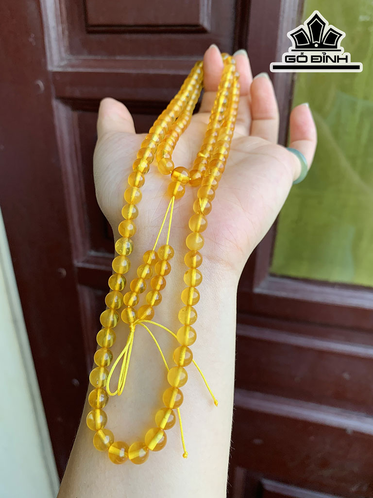 Vòng Tay Đá Hổ Phách Đường Kính 6,2 (mm)