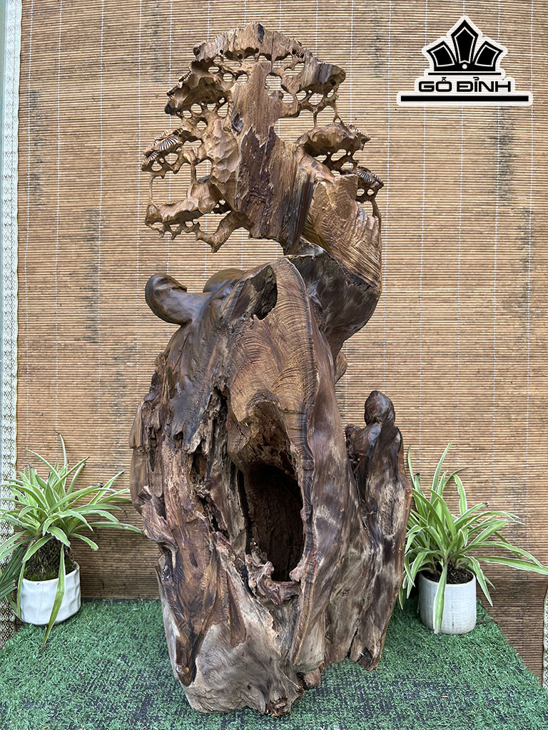 Tượng Phật Di Lặc Gỗ Bách Xanh Cao 74 Ngang 35 Sâu 32 (cm)