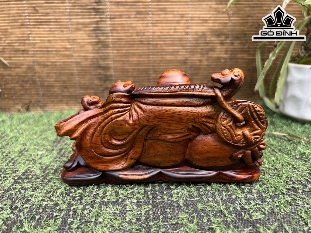 Tượng Phật Di Lặc Gỗ Sưa Cao 8 Ngang 15 Sâu 6 (cm)