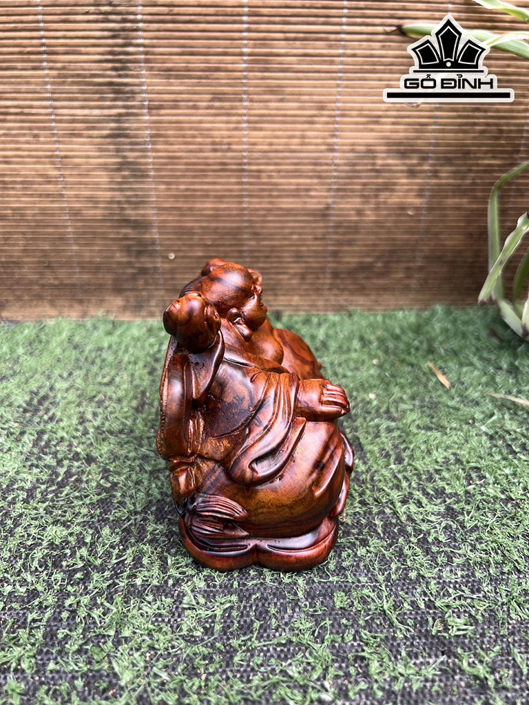 Tượng Phật Di Lặc Gỗ Sưa Cao 8 Ngang 15 Sâu 6 (cm)