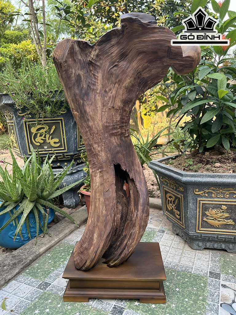 Tượng Thần Tài Gỗ Bách Xanh Cao 71 Ngang 45 Sâu 19 (cm)