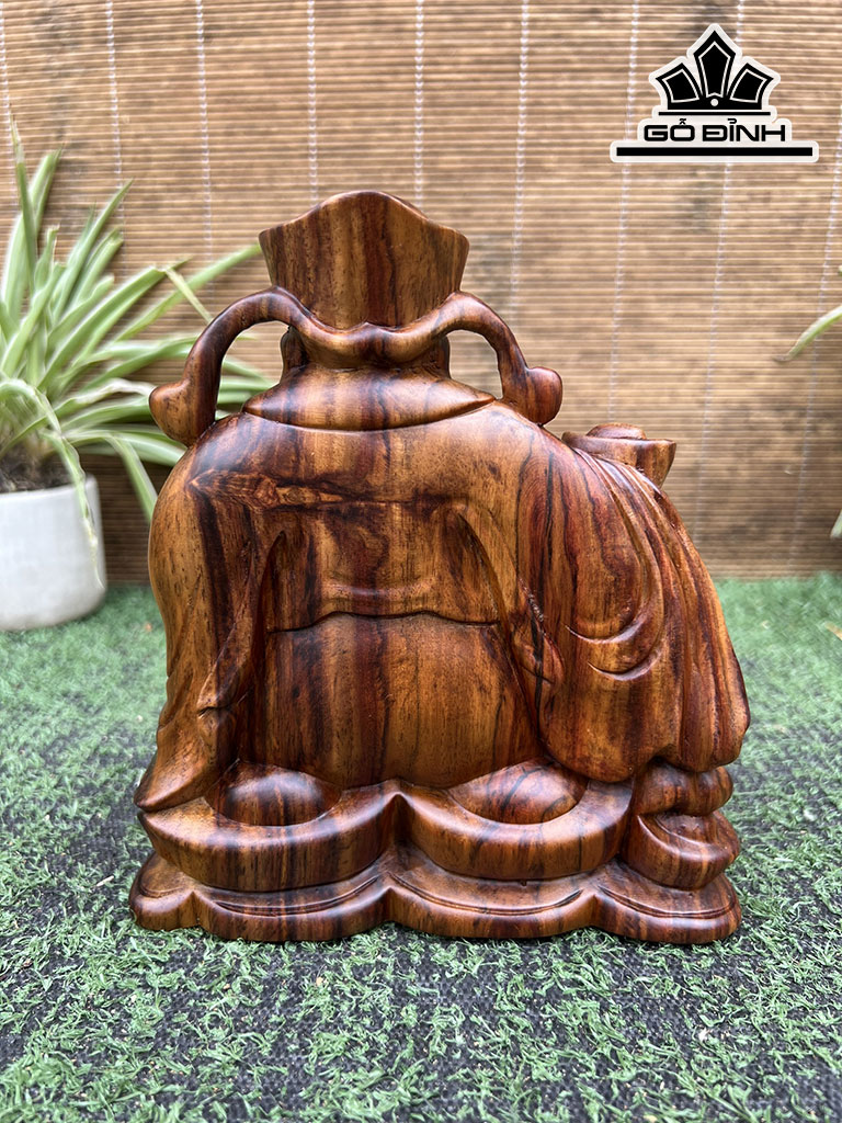 Tượng Thần Tài Gỗ Sưa Cao 18 Ngang 16 Sâu 9 (cm)