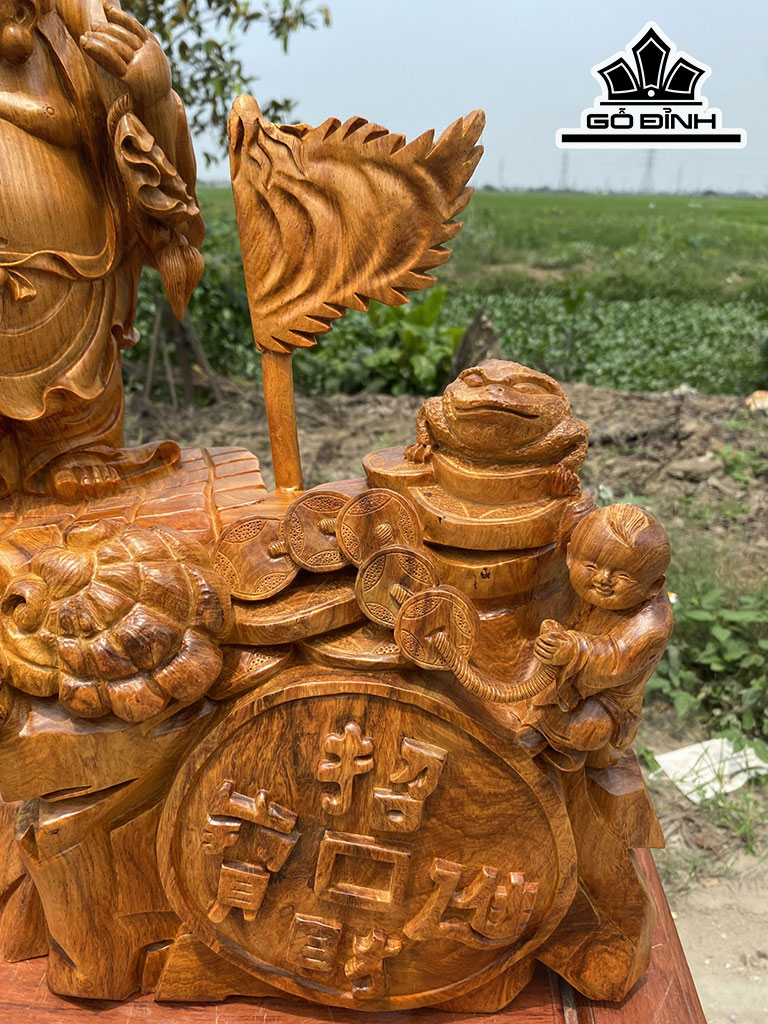 Tượng Phật Di Lặc Gỗ Cẩm Cao 50 Ngang 52 Sâu 28 (cm)