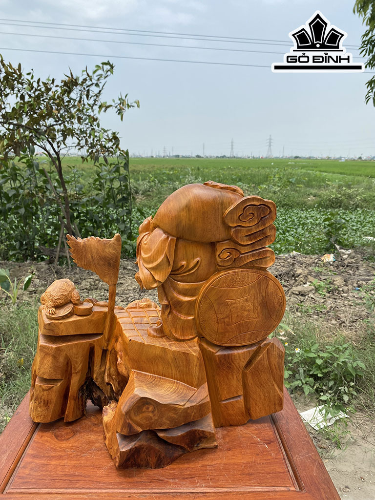 Tượng Phật Di Lặc Gỗ Cẩm Cao 50 Ngang 52 Sâu 28 (cm)