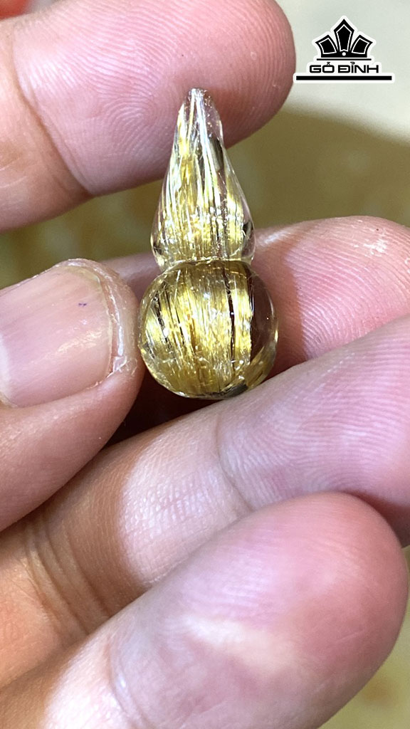 Hồ Lô Đá Thạch Anh Tóc Vàng Cao 27 Ngang 12,2 Sâu 10,8 (mm) 3,5gr