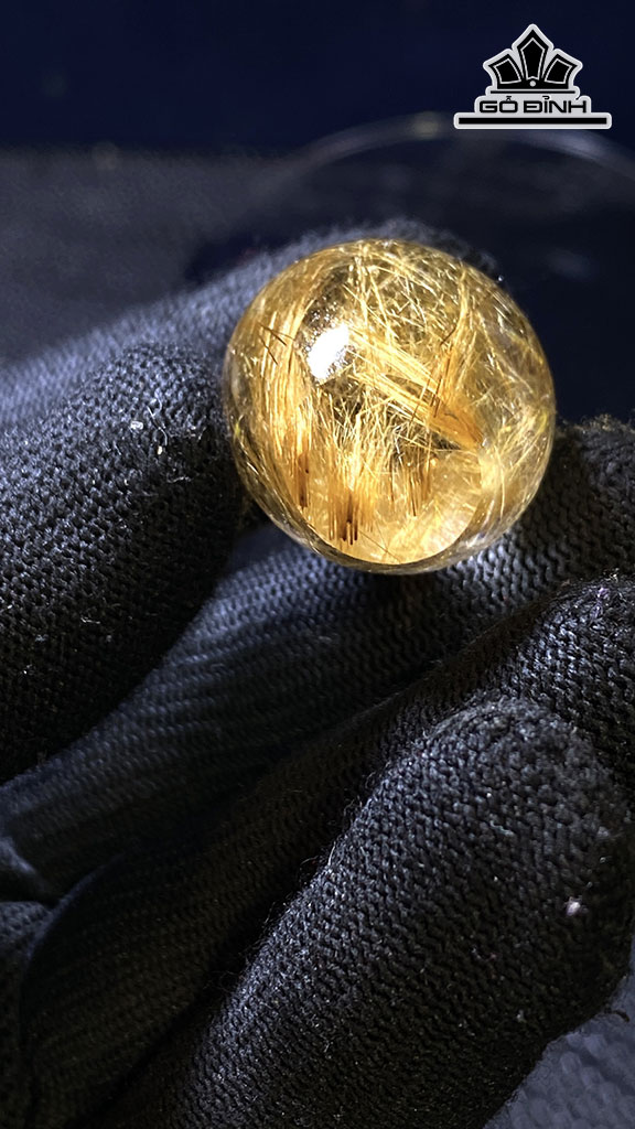 Lu Thống Đá Thạch Anh Tóc Vàng Cao 28,6 Đường Kính 22 (mm) 21,6gr