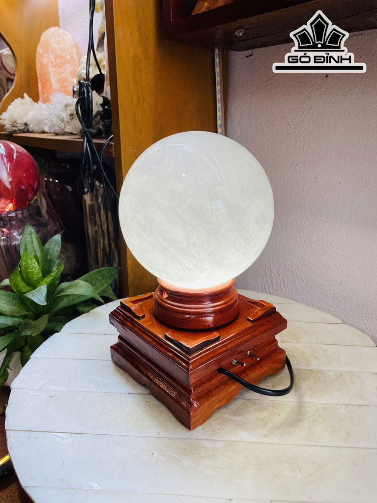 Bi Cầu Đá Thạch Anh Trắng Cao 14 (cm) 3,8kg