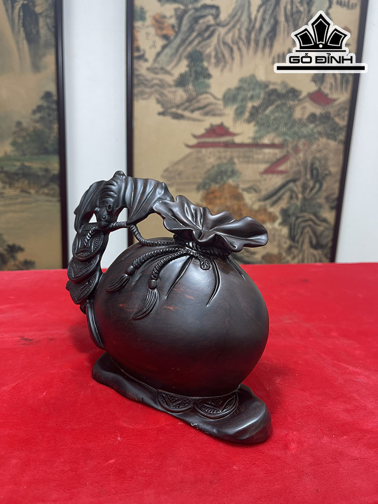 Bị Tiền Tài Lộc Gỗ Trắc Ngang 21 Cao 15 Sâu 9 (cm)