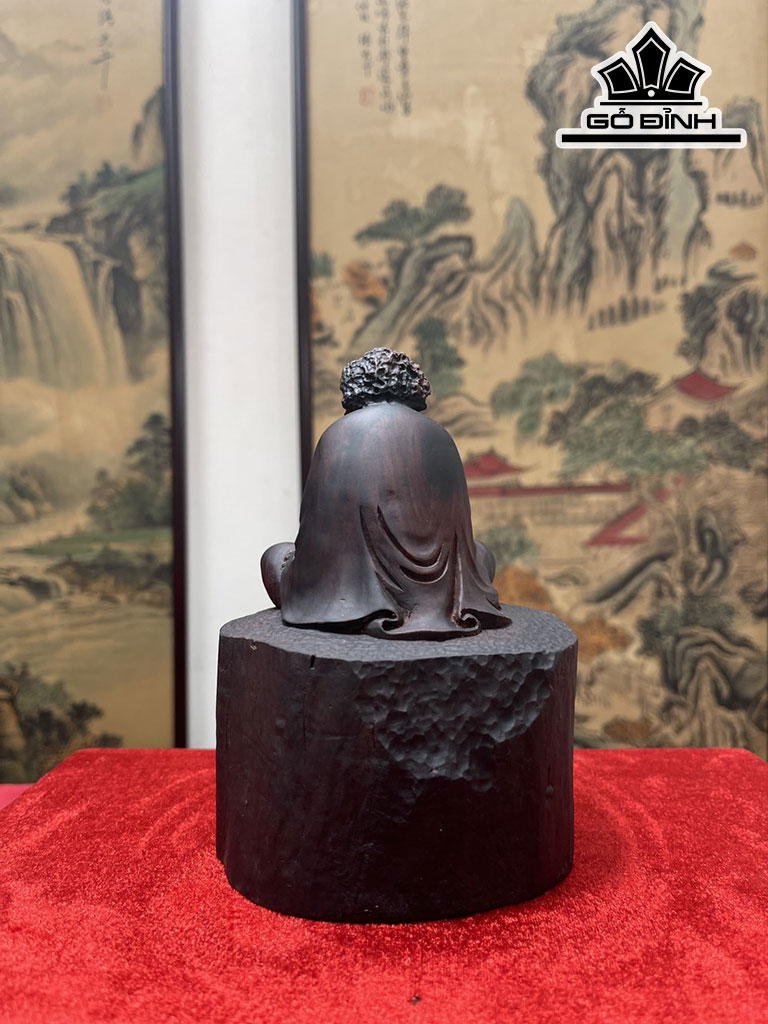 Tượng Đạt Ma Sư Tổ Gỗ Trắc Cao 16 Đường Kính 11 (cm)