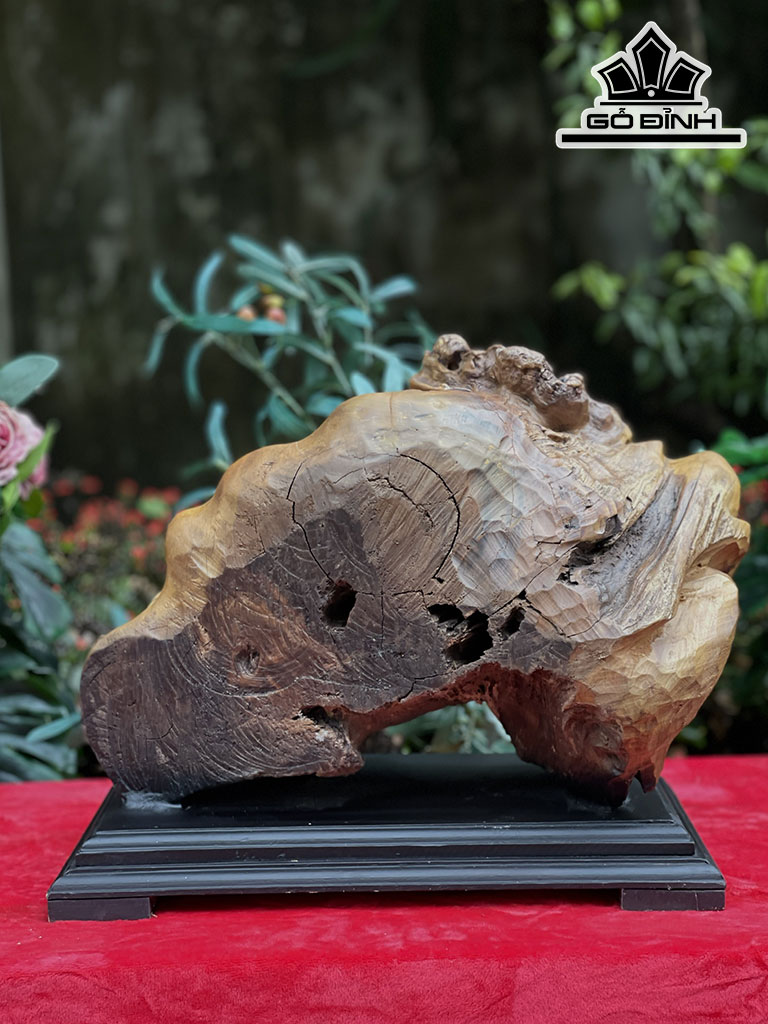 Tượng Phật Di Lặc Gỗ Bách Xanh Cao 28 Ngang 40 Sâu 18 (cm)