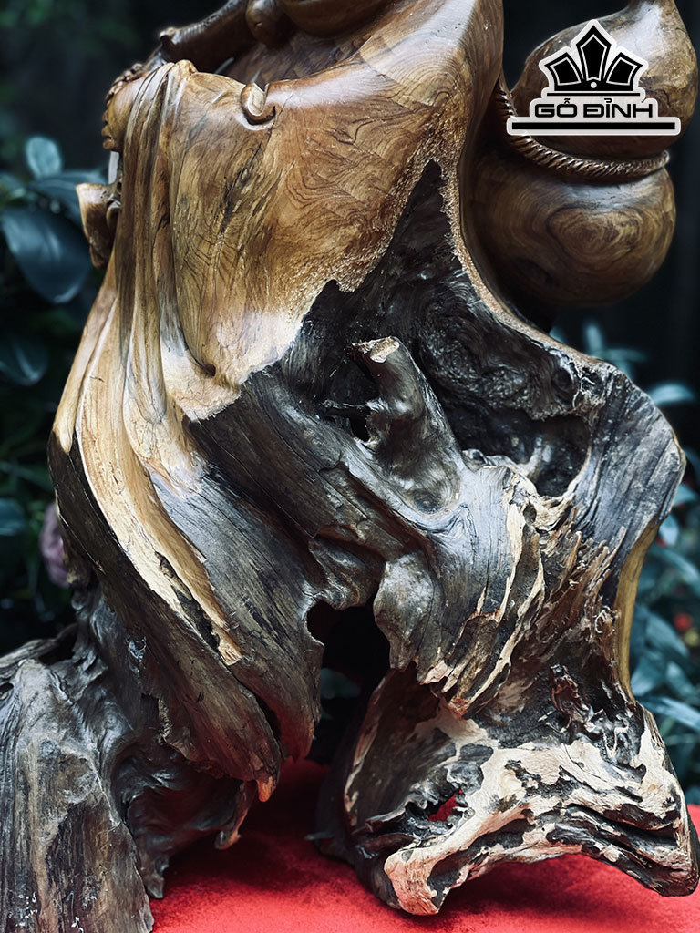 Tượng Phật Di Lặc Gỗ Bách Xanh Cao 64 Ngang 43 Sâu 40 (cm)