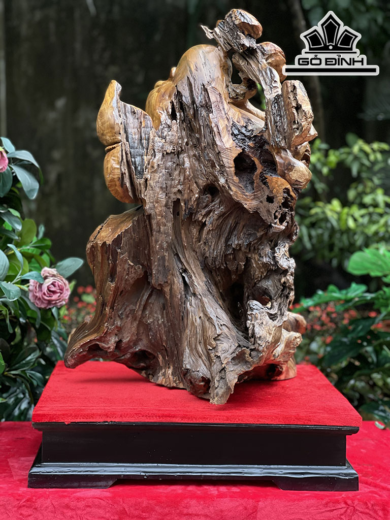 Tượng Phật Di Lặc Gỗ Bách Xanh Cao 64 Ngang 43 Sâu 40 (cm)