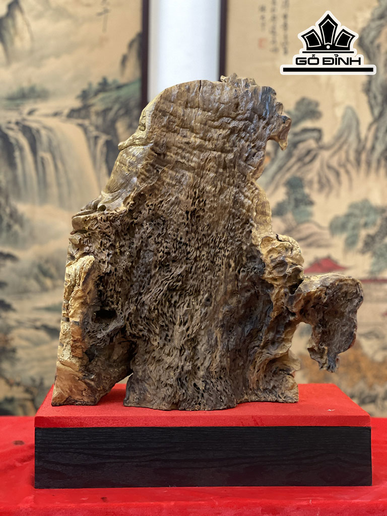 Tượng Phật Di Lặc Gỗ Nu Kháo Cao 43 Ngang 29 Sâu 22 (cm)