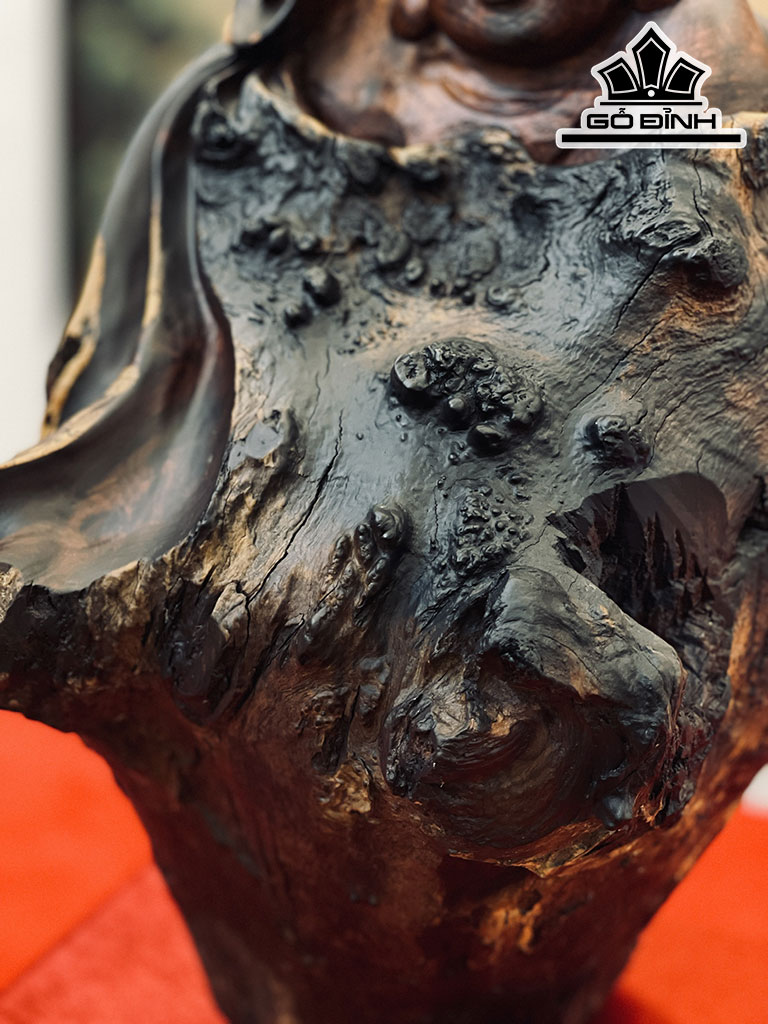 Tượng Phật Di Lặc Gỗ Nu Trắc Cao 32 Ngang 20 Sâu 16 (cm)