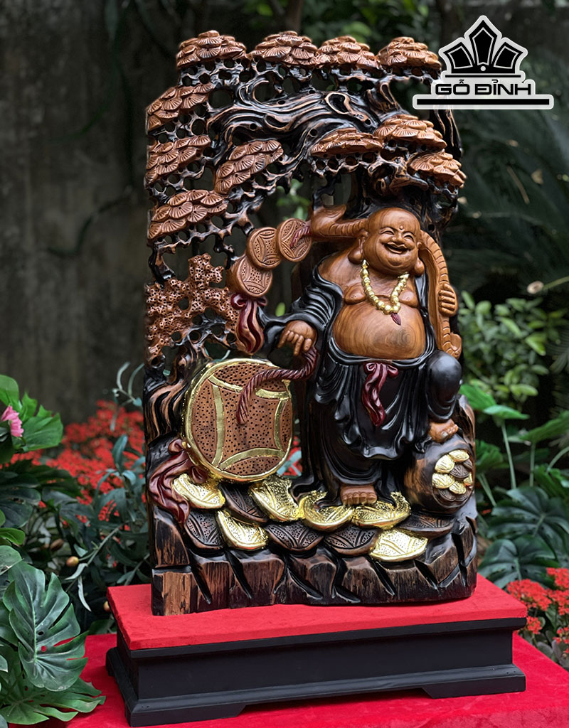 Tượng Phật Di Lặc Gỗ Ngọc Am Cao 86 Ngang 50 Sâu 20 (cm)