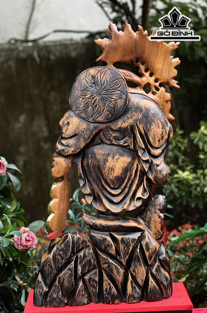 Tượng Phật Di Lặc Gỗ Xá Xị Cao 80 Ngang 42 Sâu 16 (cm)