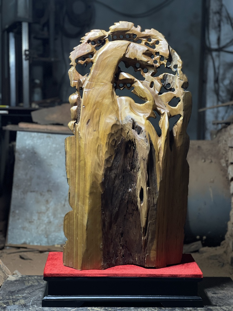 Tượng Phật Di Lặc Gỗ Xá Xị Cao 86 Ngang 45 Sâu 23 (cm)