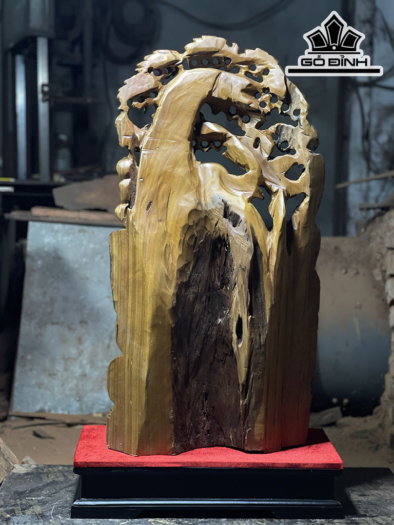 Tượng Phật Di Lặc Gỗ Xá Xị Cao 86 Ngang 45 Sâu 23 (cm)