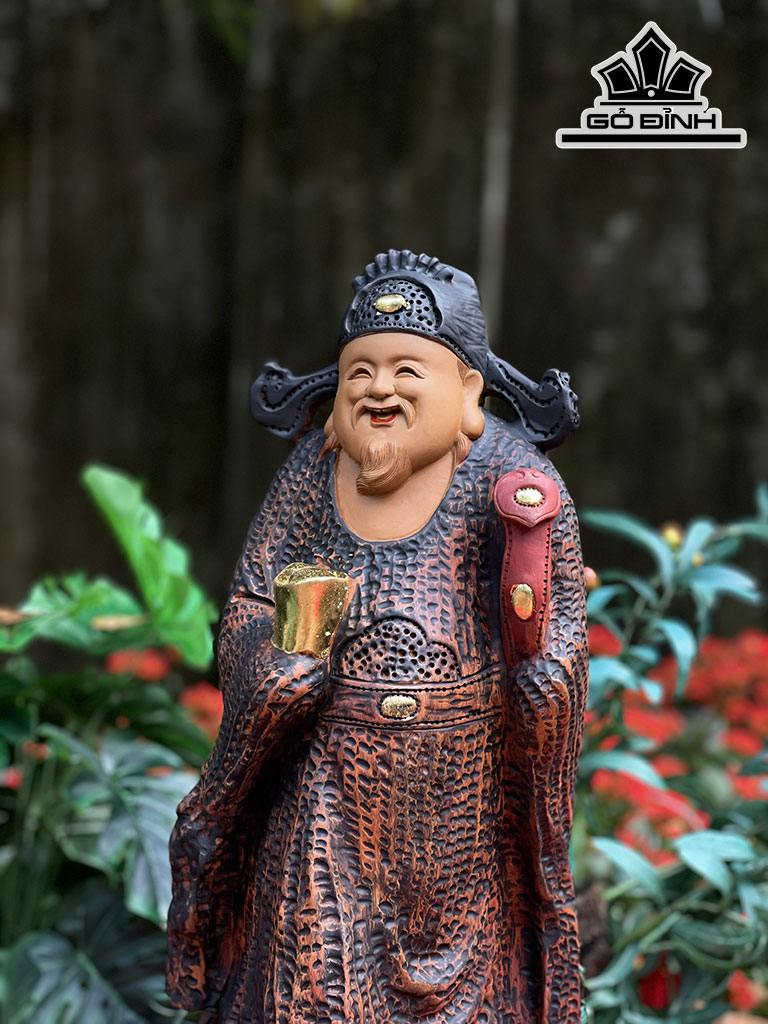 Tượng Thần Tài Gỗ Hương Cao 58 Ngang 36 Sâu 26 (cm)