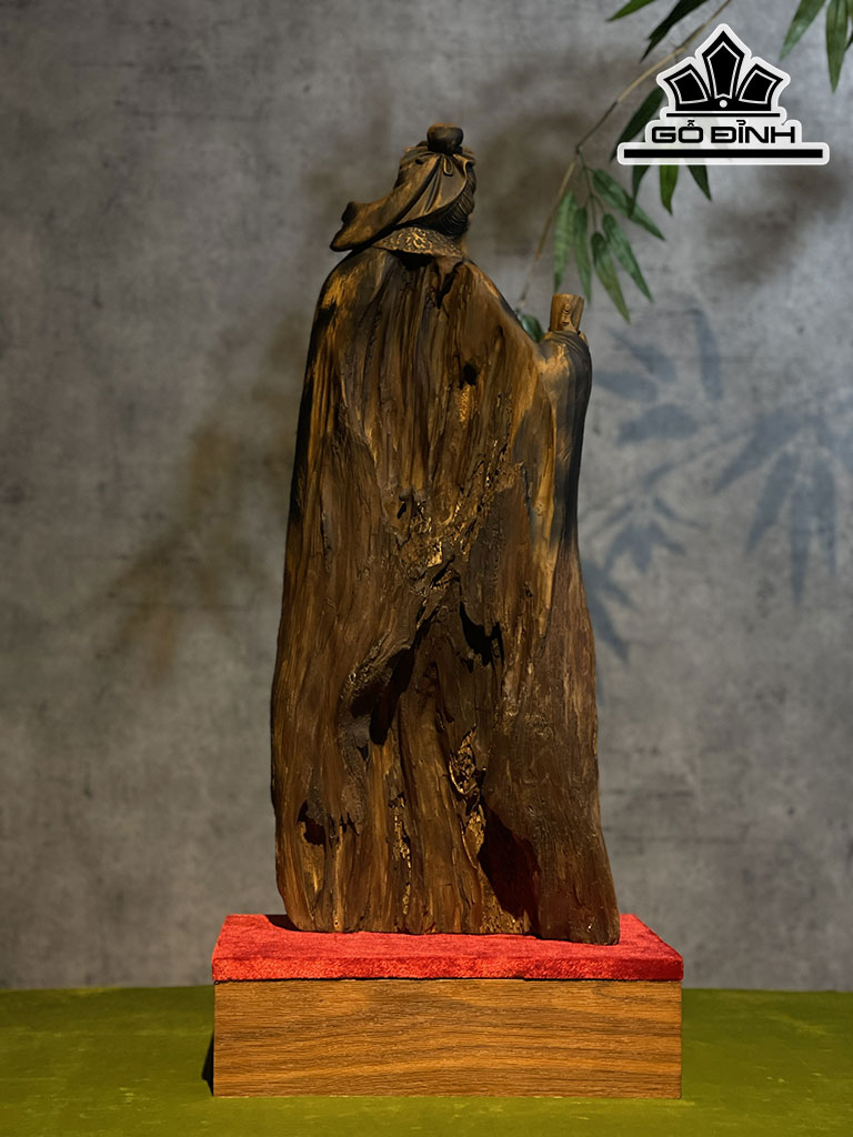Tượng Thần Trà Gỗ Bách Xanh Cao 59 Ngang 26 Sâu 15 (cm)