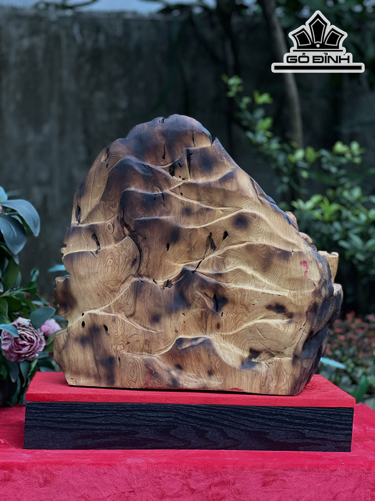 Tượng Thần Trà Gỗ Pơ Mu Cao 45 Ngang 48 Sâu 16 (cm)