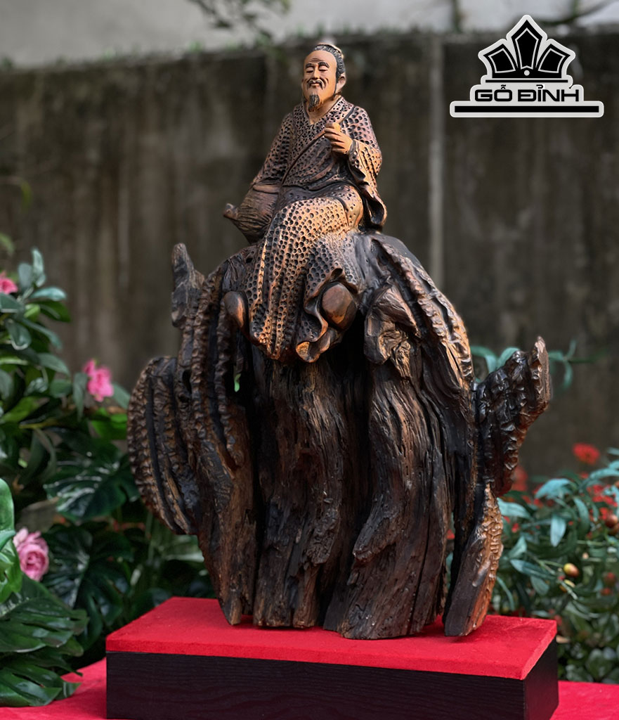 Tượng Thần Trà Gỗ Xá Xị Cao 66 Ngang 50 Sâu 23 (cm)